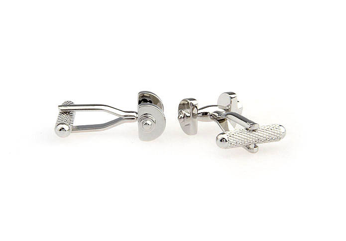 Dumbbell Cufflinks  Silver Texture Cufflinks Metal Cufflinks Sports Wholesale & Customized  CL652709