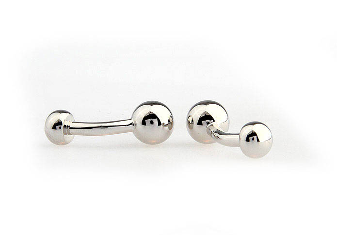 Silver Ball Cufflinks  Silver Texture Cufflinks Metal Cufflinks Sports Wholesale & Customized  CL652729