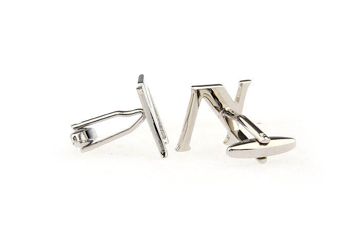 Letters N Cufflinks  Silver Texture Cufflinks Metal Cufflinks Symbol Wholesale & Customized  CL652745