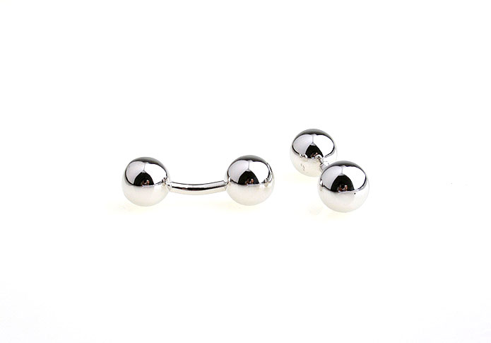 Silver double ball Cufflinks  Silver Texture Cufflinks Metal Cufflinks Wholesale & Customized  CL652834