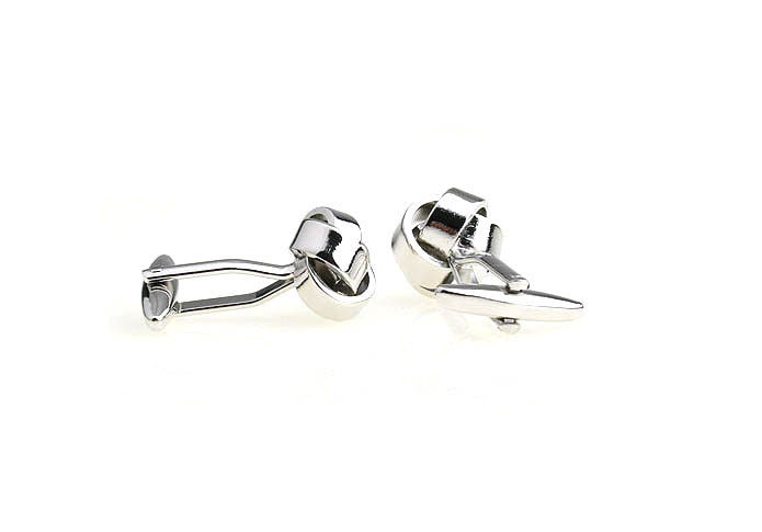  Silver Texture Cufflinks Metal Cufflinks Knot Wholesale & Customized  CL652909