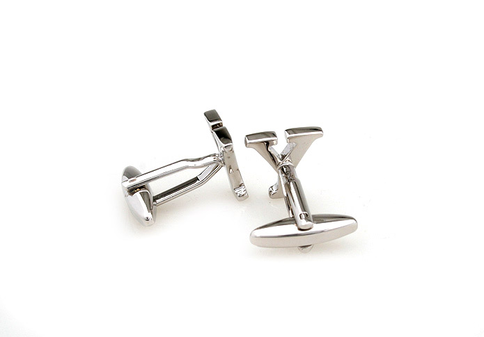 26 Letters Y Cufflinks  Silver Texture Cufflinks Metal Cufflinks Symbol Wholesale & Customized  CL653012
