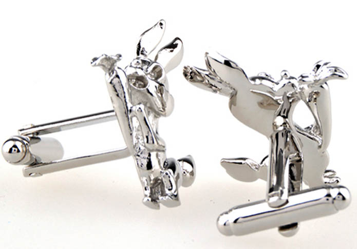 Zodiac Rabbit Cufflinks  Silver Texture Cufflinks Metal Cufflinks Animal Wholesale & Customized  CL654099