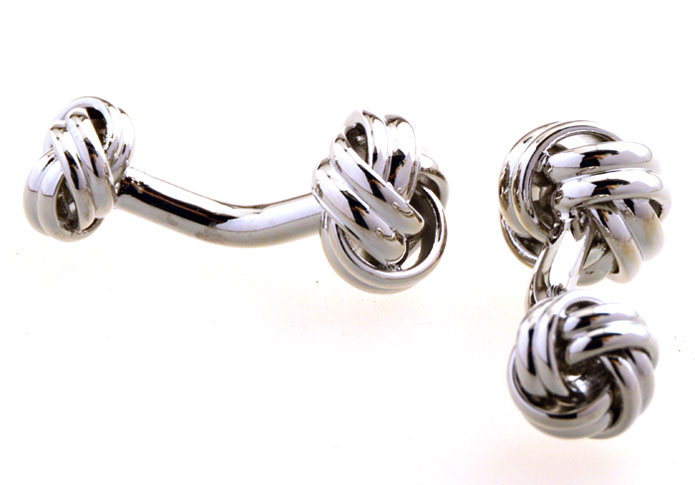 Silver Texture Cufflinks Metal Cufflinks Knot Wholesale & Customized CL655098
