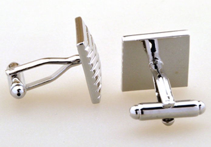 Silver Texture Cufflinks Metal Cufflinks Wholesale & Customized CL655191
