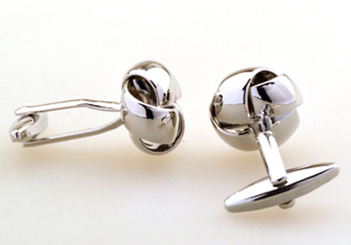 Silver Texture Cufflinks Metal Cufflinks Knot Wholesale & Customized CL655194