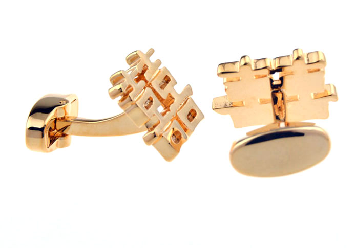 Double Happiness Word Cufflinks Gold Luxury Cufflinks Metal Cufflinks Symbol Wholesale & Customized CL655472