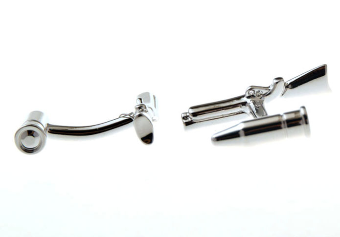 Gun Cufflinks  Silver Texture Cufflinks Metal Cufflinks Military Wholesale & Customized  CL655774