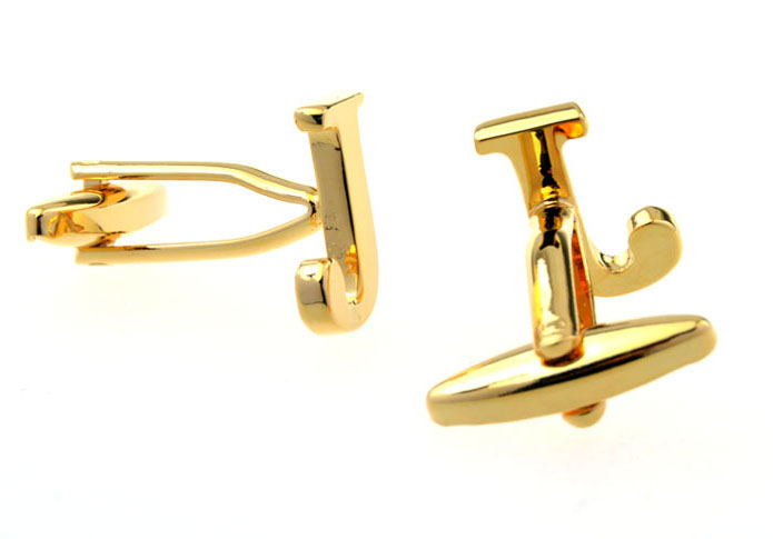 26 Letters J Cufflinks  Gold Luxury Cufflinks Metal Cufflinks Symbol Wholesale & Customized  CL656190