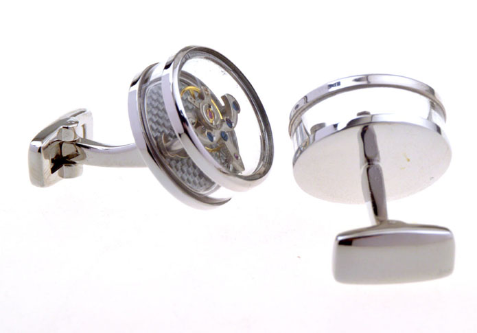 Steampunk minimum wheel vintage watch movement Cufflinks  Silver Texture Cufflinks Metal Cufflinks Tools Wholesale & Customized  CL656256