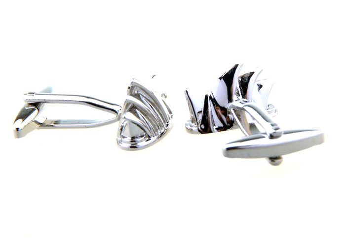 Sydney Opera House Cufflinks  Silver Texture Cufflinks Metal Cufflinks Architecture Wholesale & Customized  CL656442