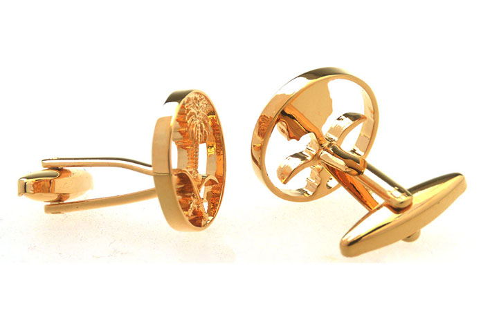 Coconut Tree Cufflinks  Gold Luxury Cufflinks Metal Cufflinks Flags Wholesale & Customized  CL656906