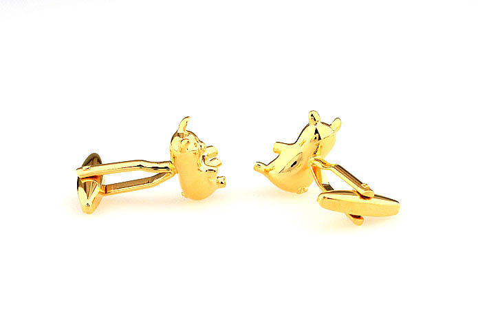 Golden Pig Cufflinks  Gold Luxury Cufflinks Metal Cufflinks Animal Wholesale & Customized  CL666874