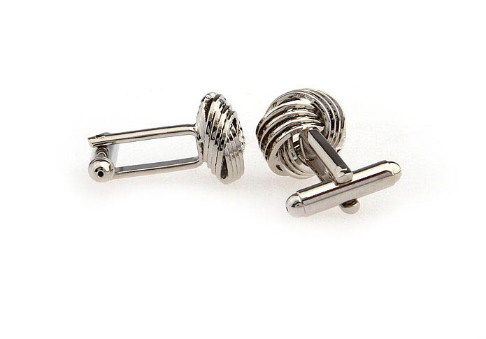  Silver Texture Cufflinks Metal Cufflinks Knot Wholesale & Customized  CL667101