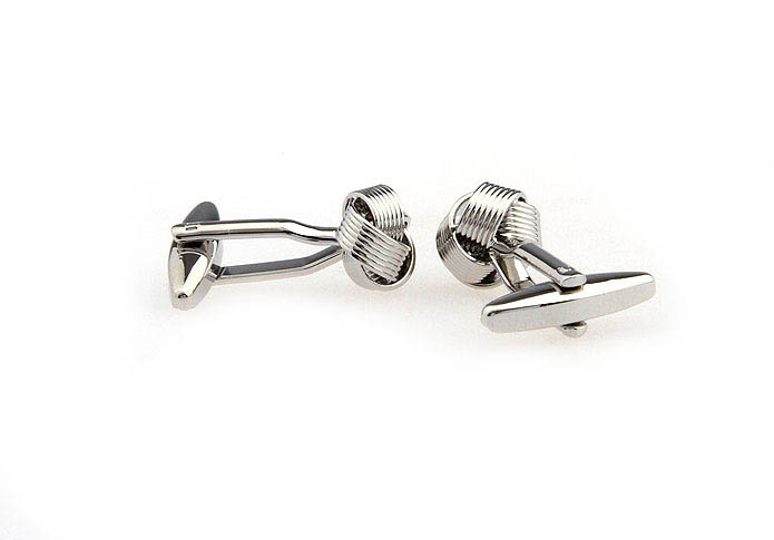  Silver Texture Cufflinks Metal Cufflinks Knot Wholesale & Customized  CL667102