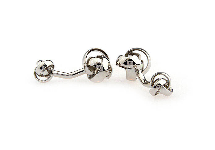 Duplex Cufflinks  Silver Texture Cufflinks Metal Cufflinks Knot Wholesale & Customized  CL667126