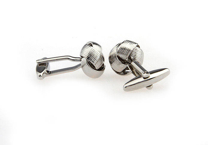  Silver Texture Cufflinks Metal Cufflinks Knot Wholesale & Customized  CL667136