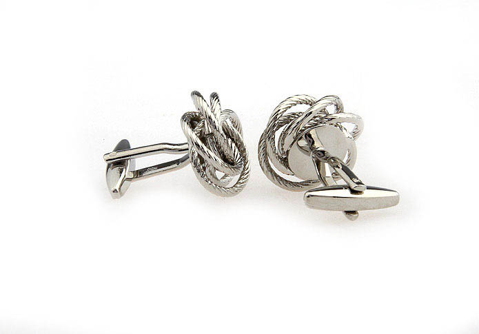  Silver Texture Cufflinks Metal Cufflinks Knot Wholesale & Customized  CL667152