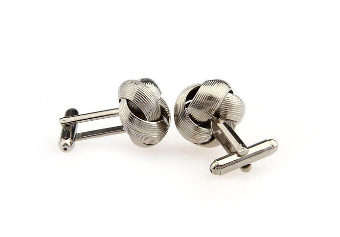  Silver Texture Cufflinks Metal Cufflinks Knot Wholesale & Customized  CL667164