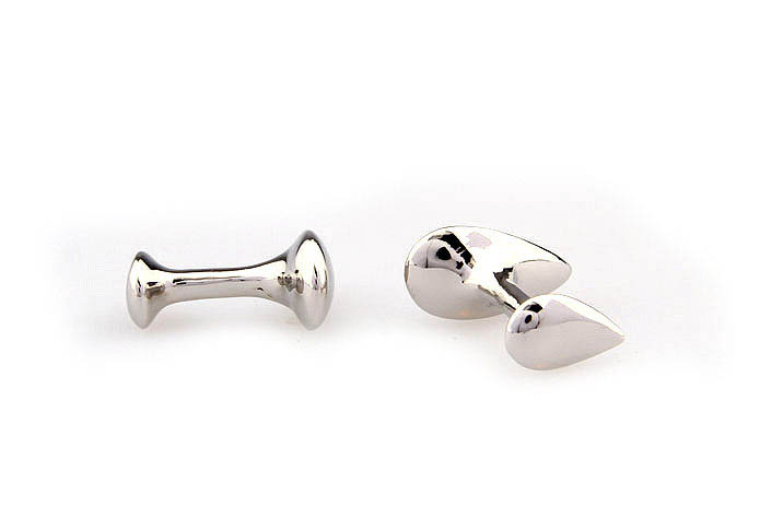 Teardrop shaped Cufflinks  Silver Texture Cufflinks Metal Cufflinks Funny Wholesale & Customized  CL667534