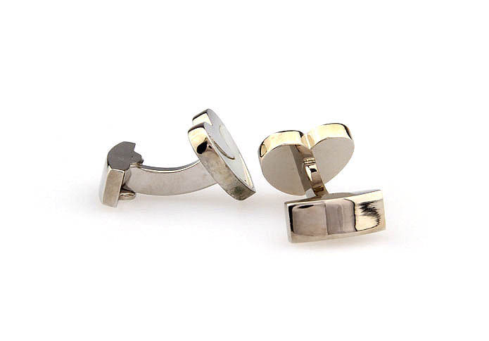 Heart shaped Cufflinks  Silver Texture Cufflinks Metal Cufflinks Flags Wholesale & Customized  CL667757