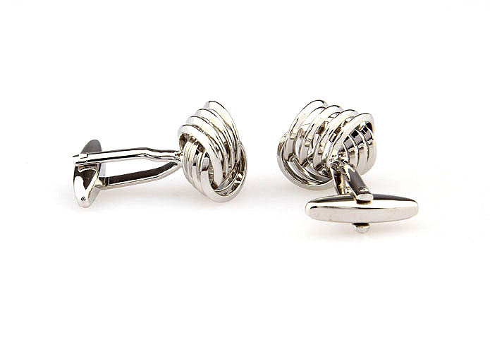  Silver Texture Cufflinks Metal Cufflinks Knot Wholesale & Customized  CL667882