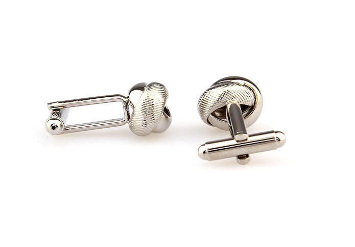  Silver Texture Cufflinks Metal Cufflinks Knot Wholesale & Customized  CL667893