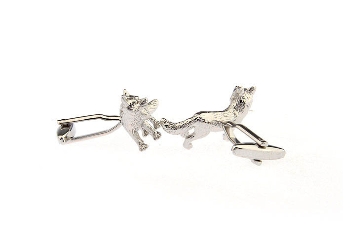 SnowFox Cufflinks  Silver Texture Cufflinks Metal Cufflinks Animal Wholesale & Customized  CL668118