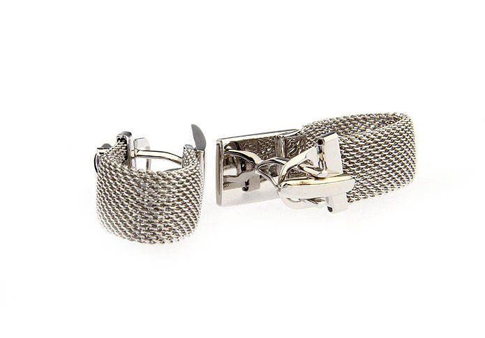 Chain Cufflinks  Silver Texture Cufflinks Metal Cufflinks Funny Wholesale & Customized  CL668150