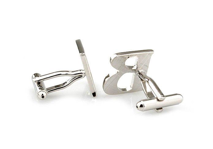 Letters B Cufflinks  Silver Texture Cufflinks Metal Cufflinks Symbol Wholesale & Customized  CL671460