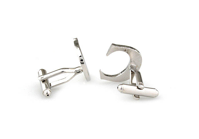 Letters C Cufflinks  Silver Texture Cufflinks Metal Cufflinks Symbol Wholesale & Customized  CL671461