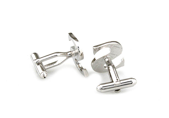 The Letters S Cufflinks  Silver Texture Cufflinks Metal Cufflinks Symbol Wholesale & Customized  CL671477