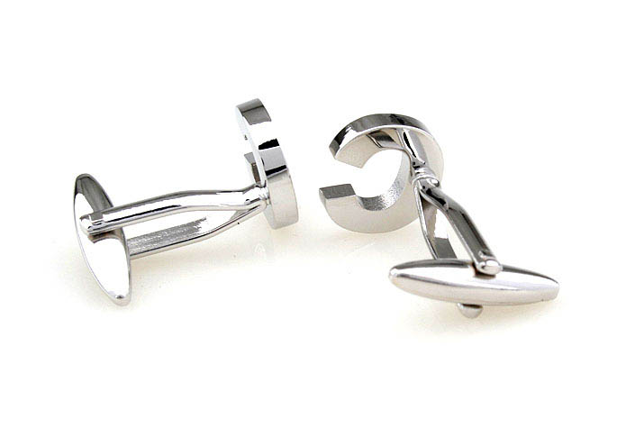 Letters C Cufflinks  Silver Texture Cufflinks Metal Cufflinks Symbol Wholesale & Customized  CL671487