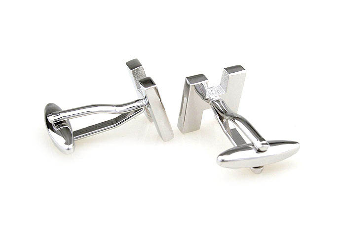 The Letters H Cufflinks  Silver Texture Cufflinks Metal Cufflinks Symbol Wholesale & Customized  CL671492