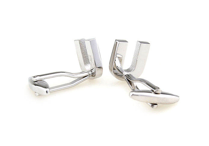The Letters U Cufflinks  Silver Texture Cufflinks Metal Cufflinks Symbol Wholesale & Customized  CL671505