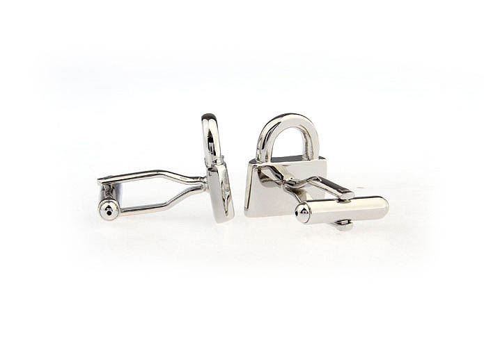Lock Cufflinks  Silver Texture Cufflinks Metal Cufflinks Tools Wholesale & Customized  CL671589