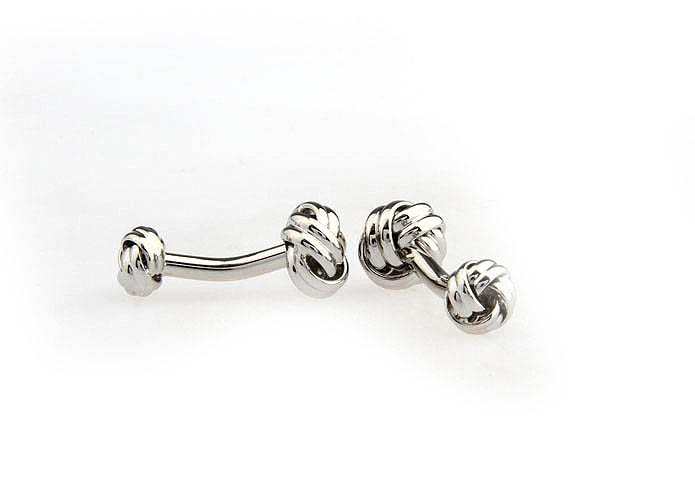  Silver Texture Cufflinks Metal Cufflinks Knot Wholesale & Customized  CL671636