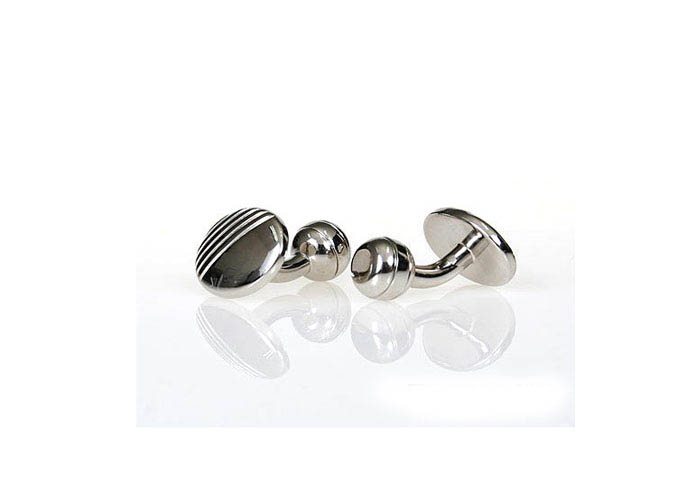Pea shaped Cufflinks  Silver Texture Cufflinks Metal Cufflinks Funny Wholesale & Customized  CL681148
