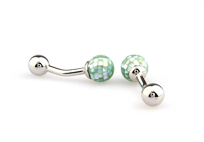 Double-sided ball Cufflinks  Green Intimate Cufflinks Shell Cufflinks Wholesale & Customized  CL661801