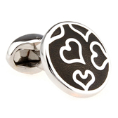 Heart shaped Cufflinks  Black Classic Cufflinks Enamel Cufflinks Recreation Wholesale & Customized  CL651265