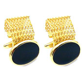 Chain Cufflinks  Gold Luxury Cufflinks Onyx Cufflinks Funny Wholesale & Customized  CL653472
