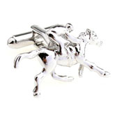 Horsemanship Cufflinks  Silver Texture Cufflinks Metal Cufflinks Sports Wholesale & Customized  CL652827