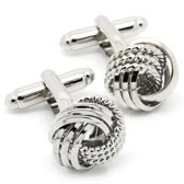 Silver Texture Cufflinks Metal Cufflinks Knot Wholesale & Customized  CL653781