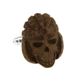 The skull Cufflinks  Khaki Dressed Cufflinks Woodcarving Cufflinks Skull Wholesale & Customized  CL654585